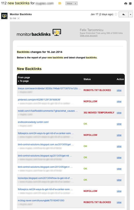 monitor backlinks