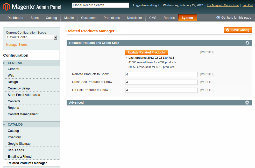 8 magento admin panel