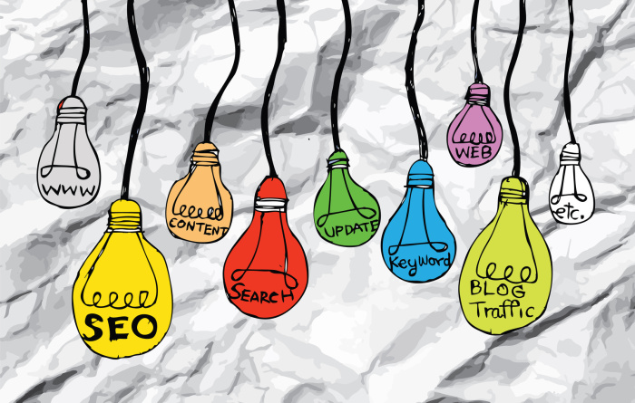 Seo Idea SEO Search Engine Optimization on crumpled paper