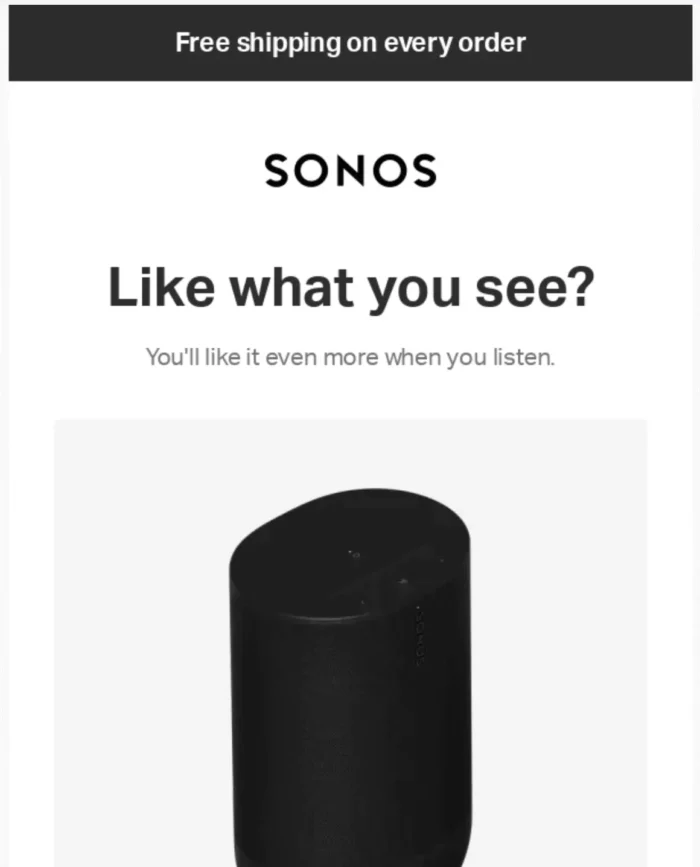 A marketing email from Sonos.