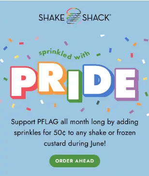A marketing email from Shake Shack.