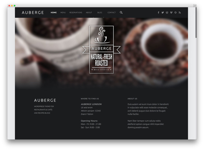 tema wordpress auberge