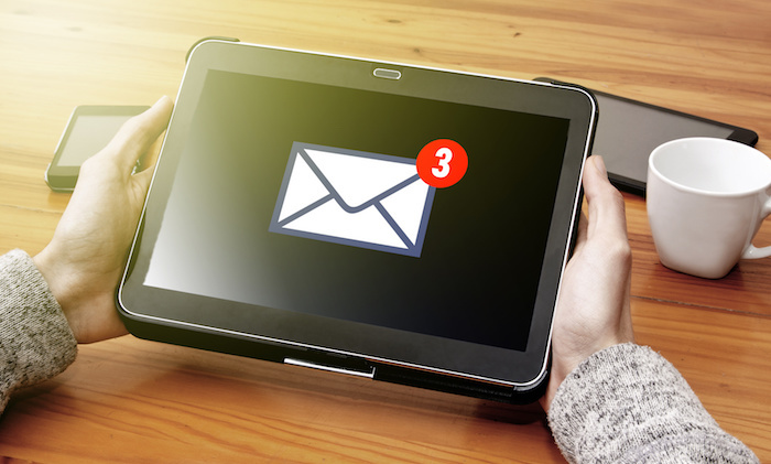 email on the wireless device