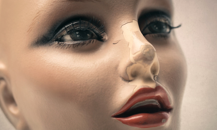 Broken shop window dummy