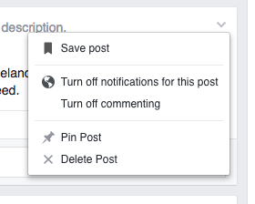 opções de atualização de status do grupo do facebook