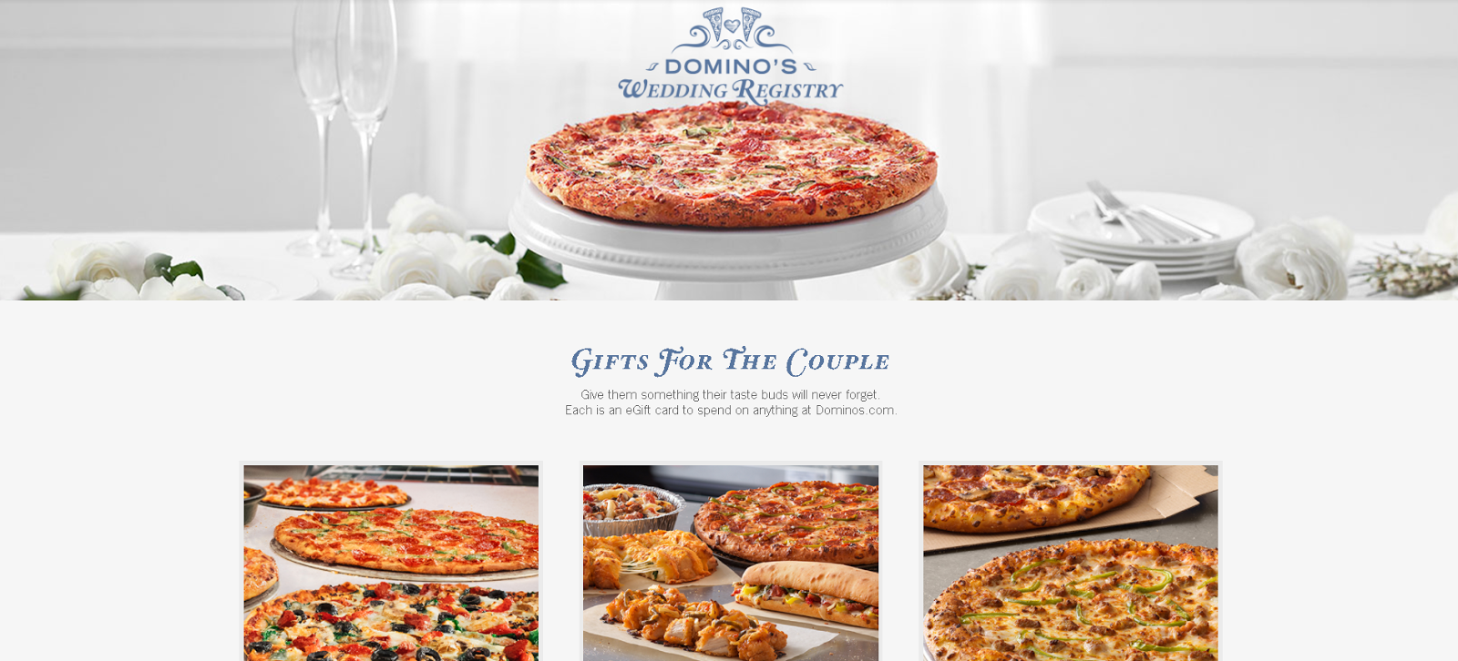 Dominos Wedding Registry