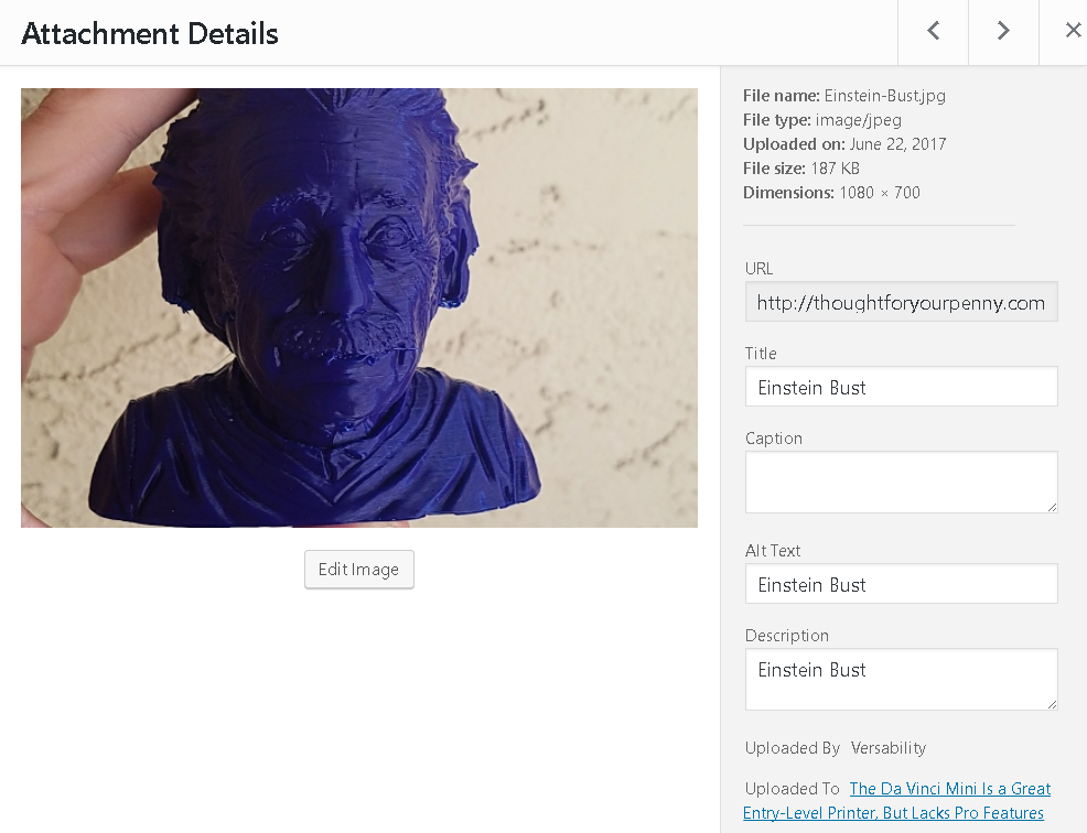 Wordpress Image meta tags