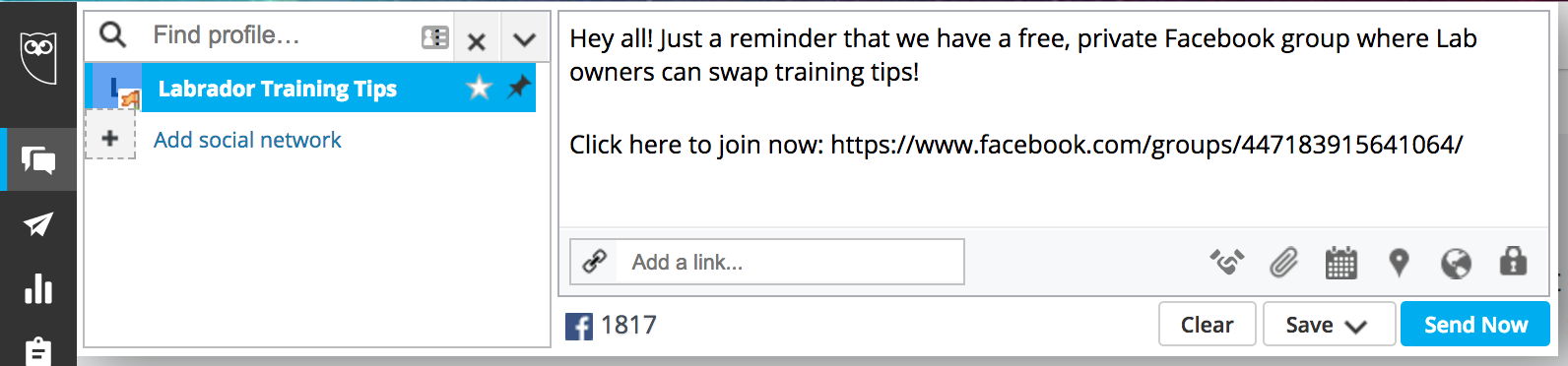 how to grow your facebook group scheduling posts in hootsuite