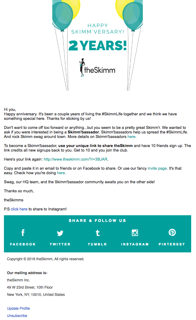 the skimm email example | How to write email for customers