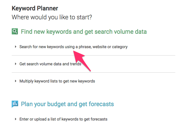 Keyword Planner Google AdWords