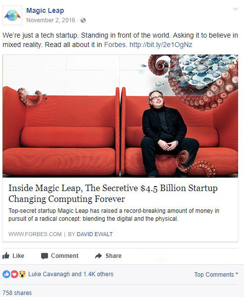 Magic Leap FB Page 1
