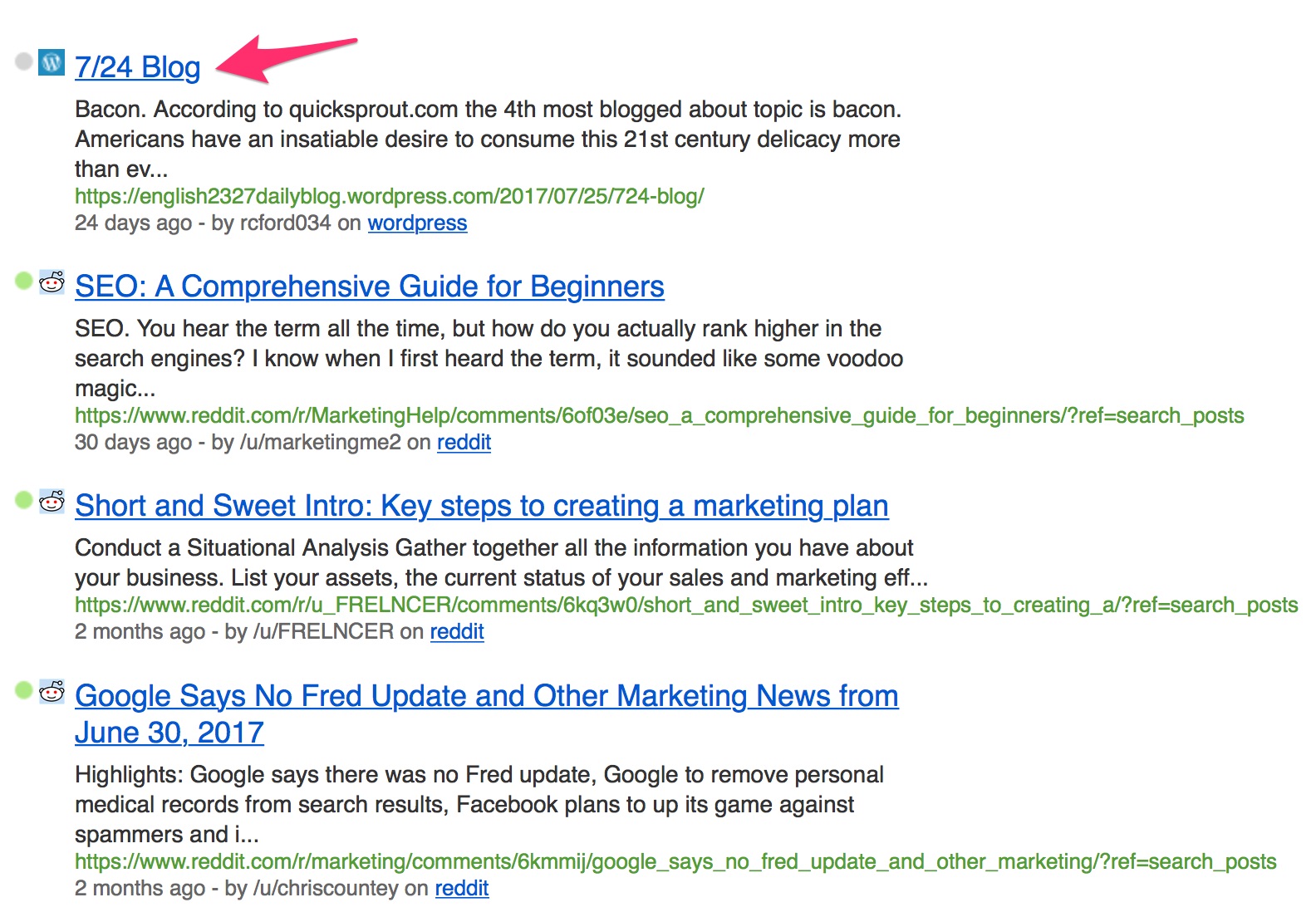 quicksprout com Page 1 Social Mention search 1