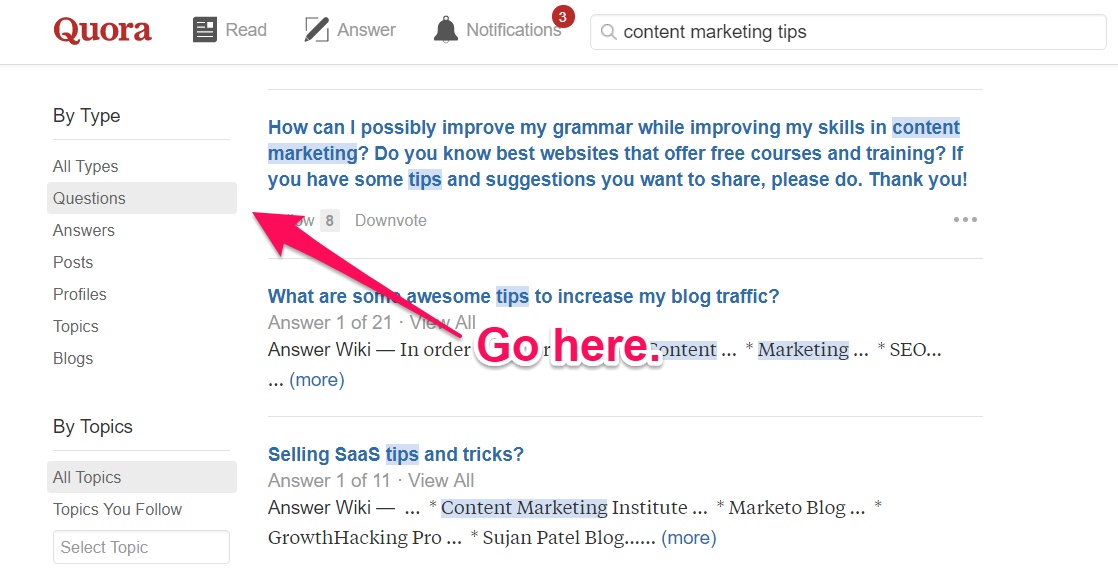 quora search questions