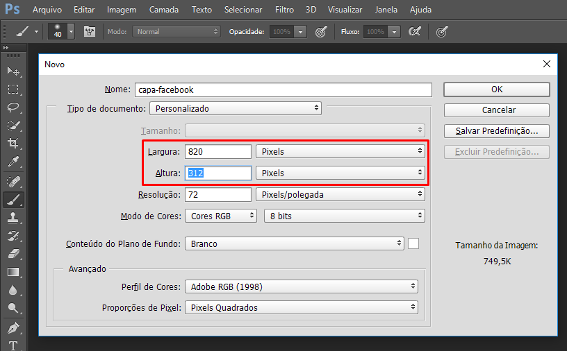 capa para facebook photoshop