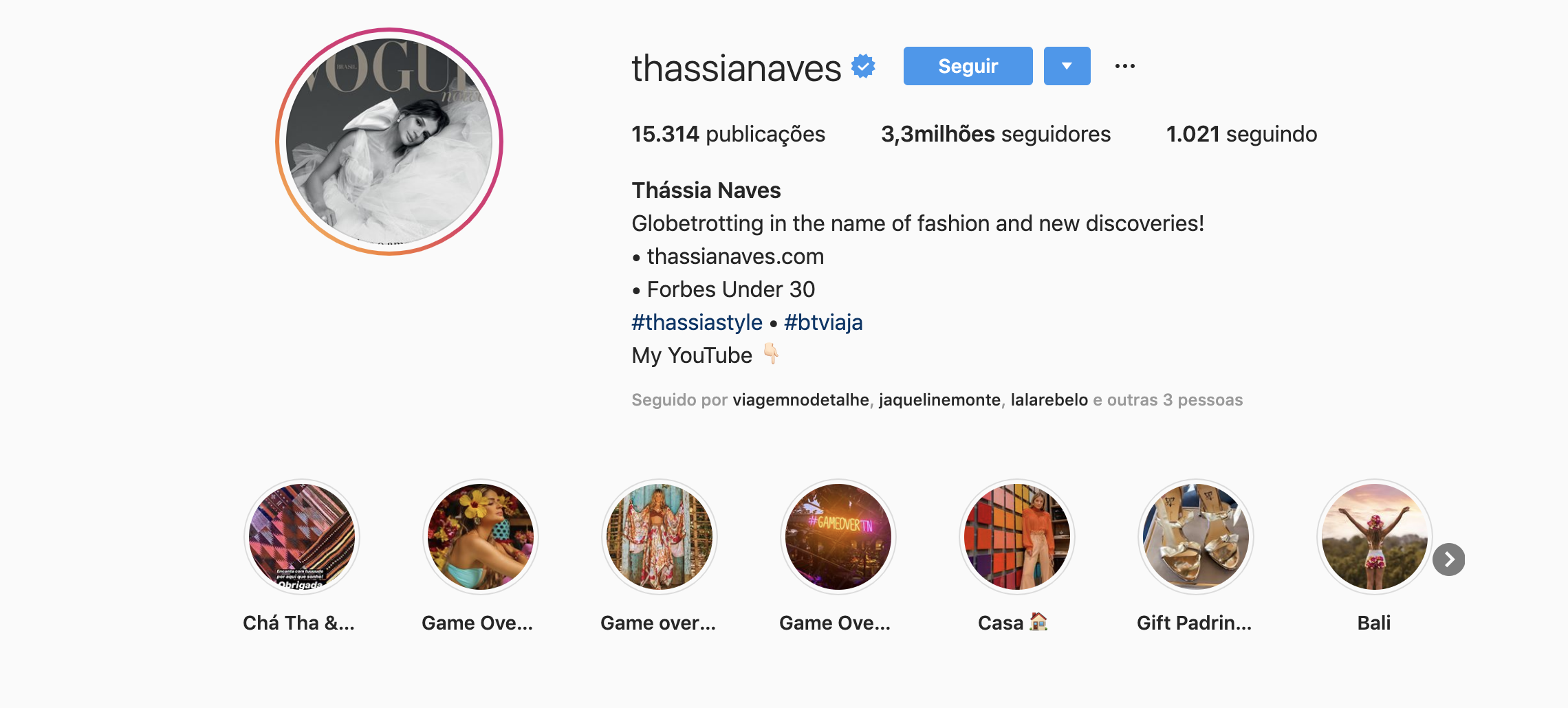 thassia naves como exemplo de blogueira de sucesso