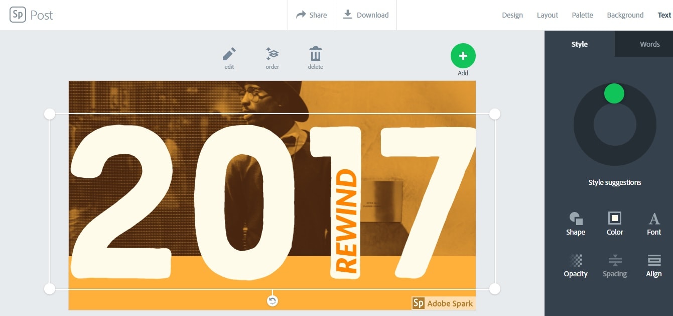 thumbnail adobe spark página de edição
