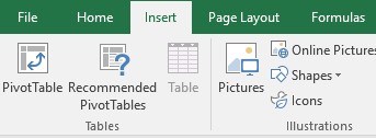 Insert a pivot table