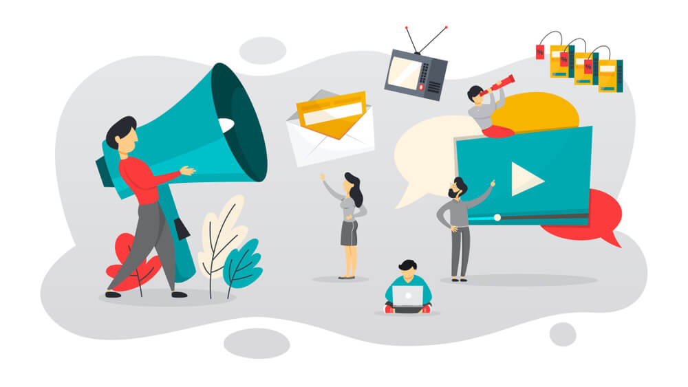 ilustração de tipos de marketing