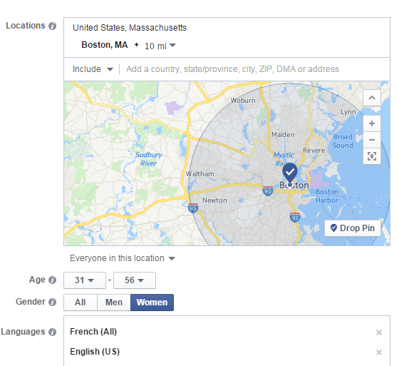 facebook audience location