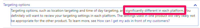 targetting options