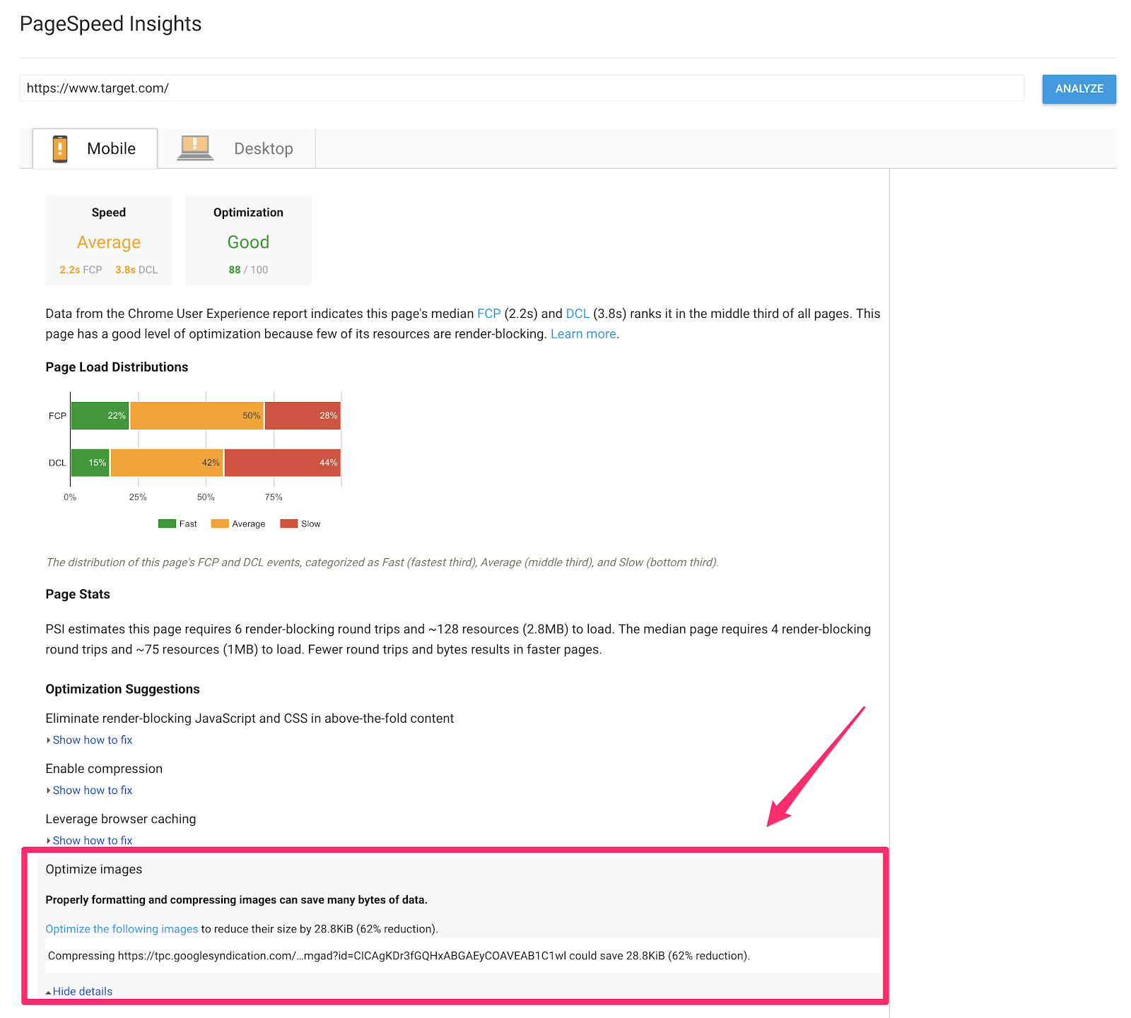 pagespeed insights 1