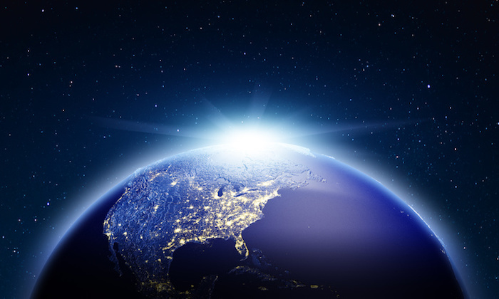 America from space. 3d rendering