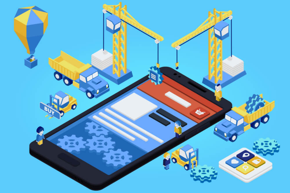 ilustração sobre construção de app