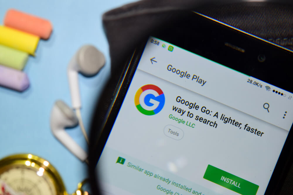 tela de instalação do aplicativo mobile Google Go