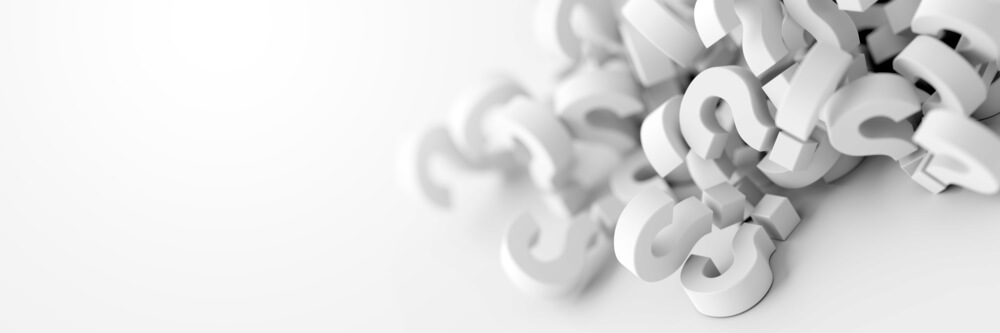 ilustraçao de pontos de interrogaçao em fundo branco