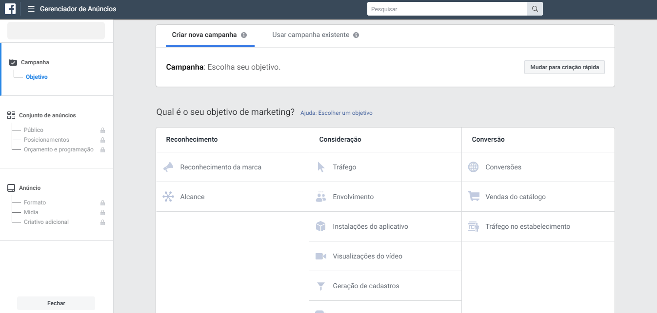 tela inciial da ferramenta power editor