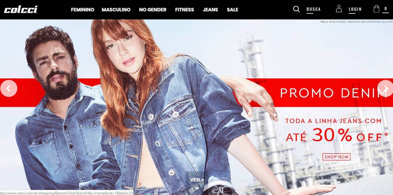 site brasileiro da marca Colcci