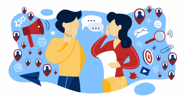 ilustração sobre marketing boca a boca