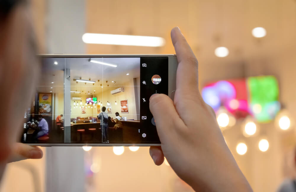 uso da grade das câmeras de smartphone