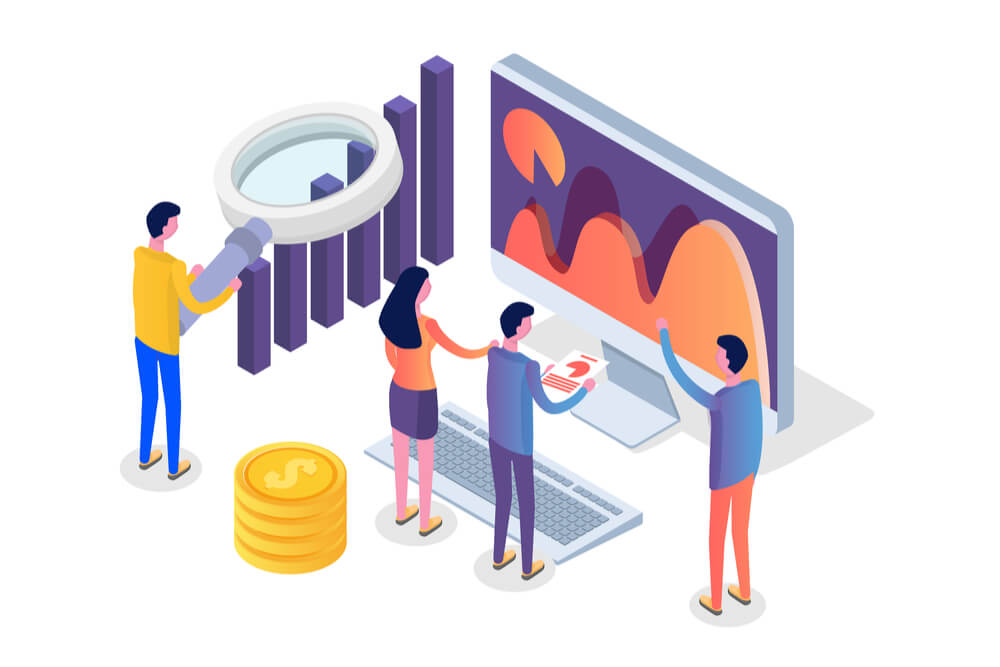 ilustração sobre dados e posicionamento de mercado