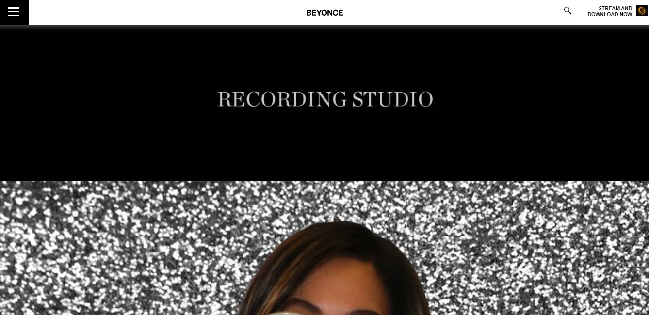 plataforma website beyonce feita por wordpress