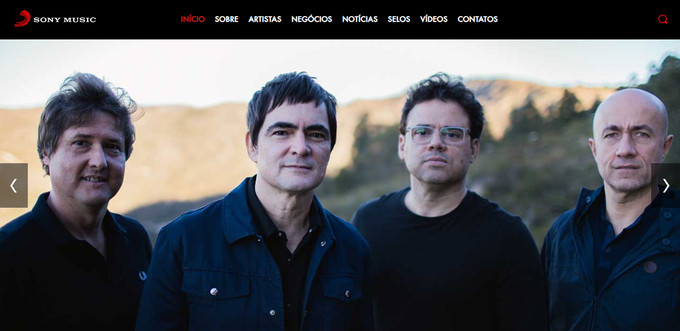 plataforma website sony music feita por wordpress