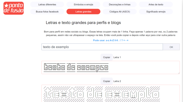 textos estilizados