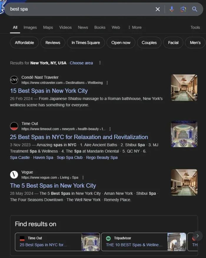 Search results for "best spa."