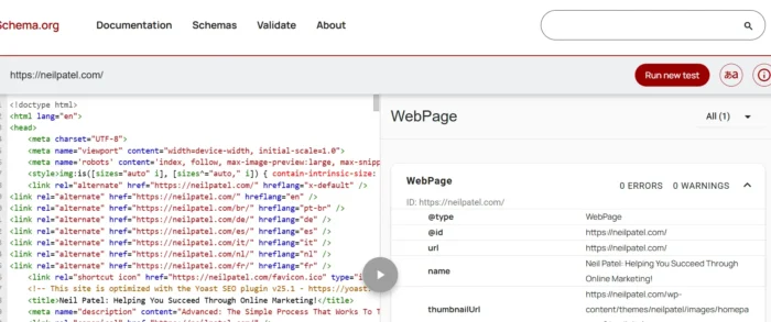 Validator.schema.org in action.