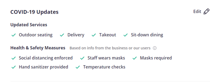 Business Listing - Why You Need to Include All Relevant Data in Your Listing Keep a checklist for health and safety updates in your business listing