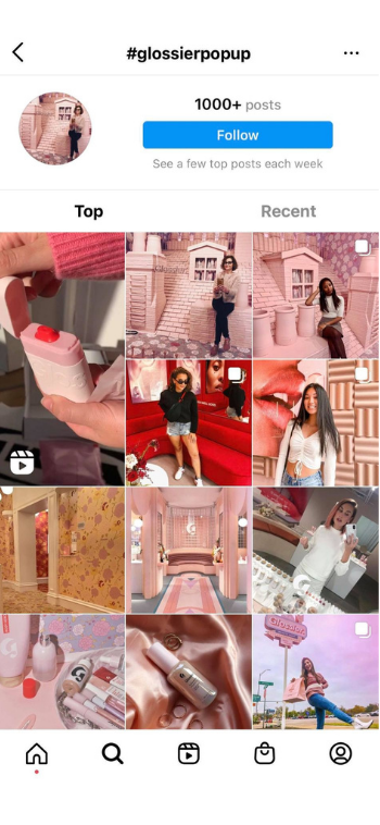 Pop-up shop by Glossier e-commerce Pop-up shop by Glossier