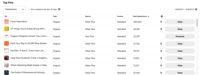 social media audit pintrest pins