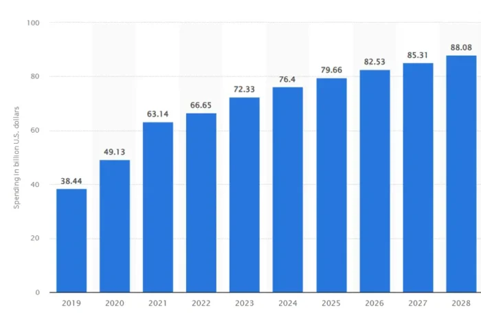 A graphic on social media ad spending.