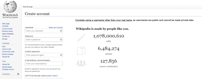 how to create a Wikipedia page sign up for an account