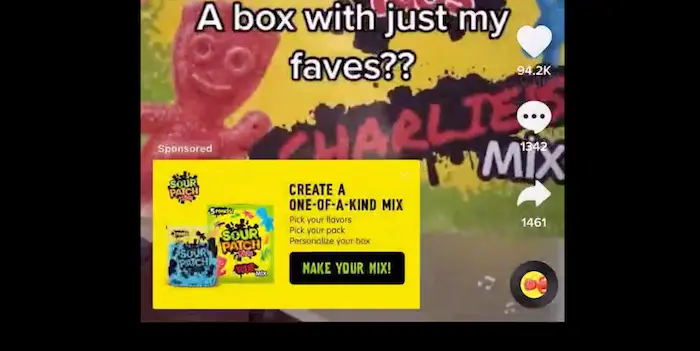 A Sour Patch Kids TikTok ad.