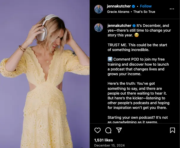 A Jenna Kutcher instagram ad.