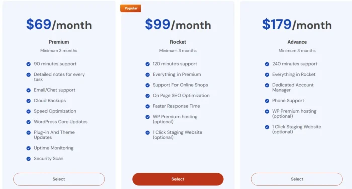 Fixrunner's pricing scheme.