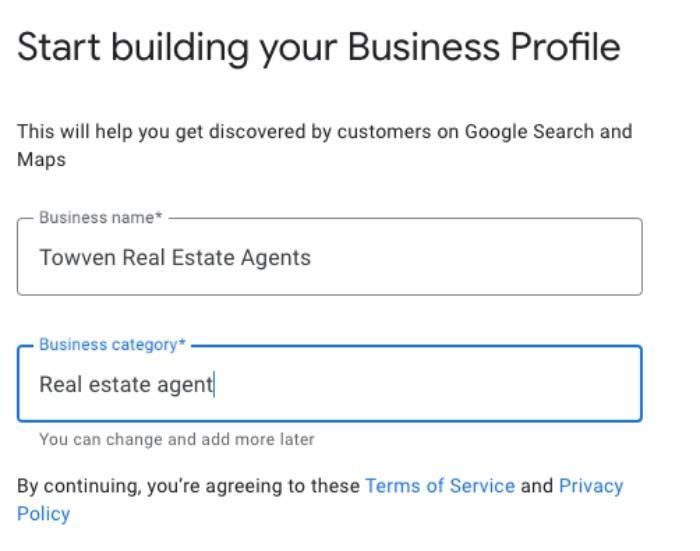 Building a business profile through Google.