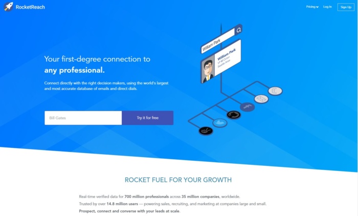 Rocket Reach, a sales tool.