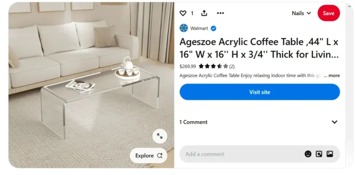An example of a Pinterest product pin